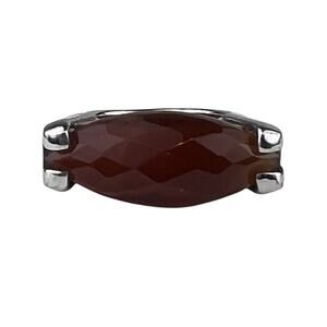 NF Sterling Silver Ring Chunky Red Agate Size 7